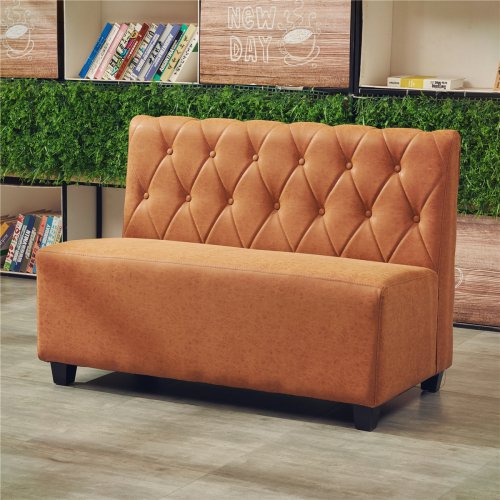 IB-1131 Leather Upholstered Button Decoration Booth Seating