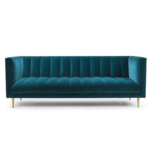 IB-1140 Velvet Upholstered Sofa Set With Stainless Steel Leg