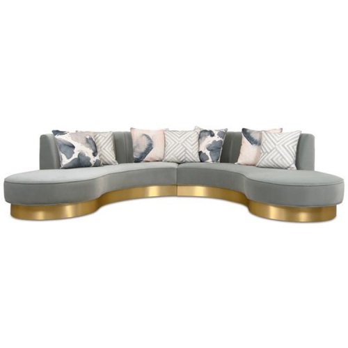 IB-1149 Gold Stainless Steel Base Arc-shape Booth Seating