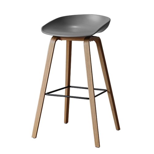 IBS-903 PP Seat Wood Barstool With Feet Rest