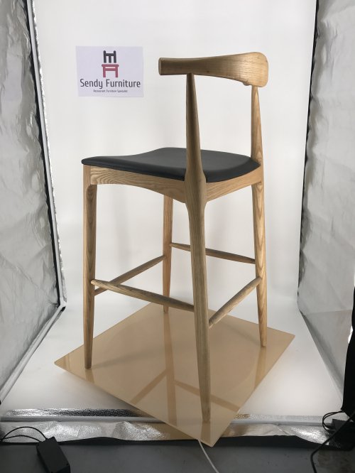 IBS-918 Solid Ash Wood Barstool For Restaurant