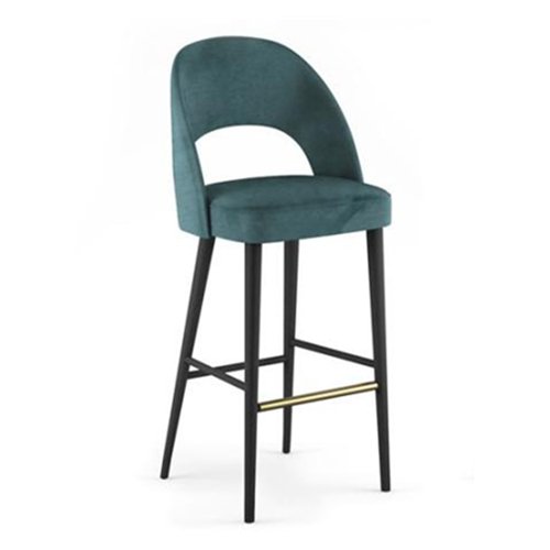 IBS-923 Open Back Velvet Upholstered High Chair With Feetrest