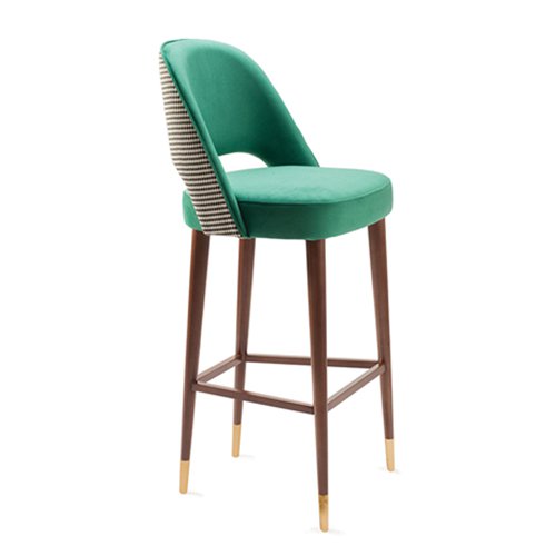 IBS-923 Open Back Velvet Upholstered High Chair With Feetrest