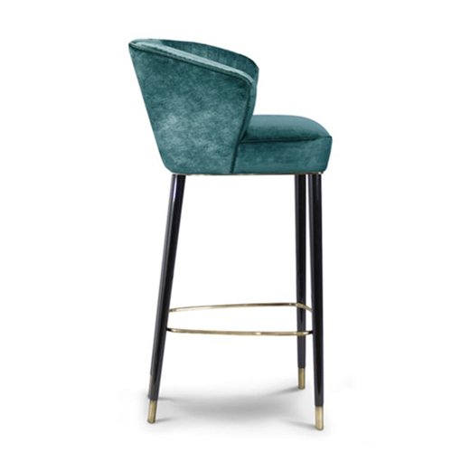 IBS-926 Tufted Upholstered High Chair With Gold Feetrest