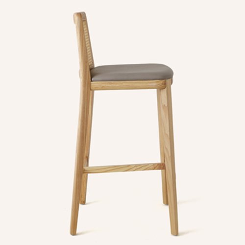 IBS-942 Solid Wood Bar Stool With Rattan Back