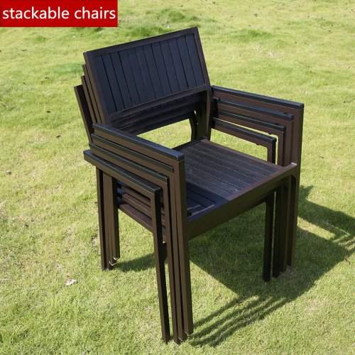 OT-1503 6 Seats Plastic Wood Outdoor Furniture