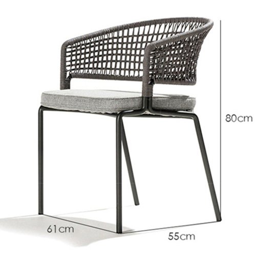 OT-1523 Open Back Outdoor Rattan Chair With Cushion
