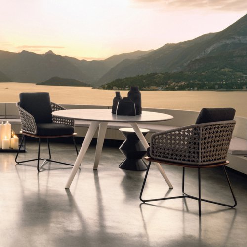 OT-1525 Crossed Aluminum Base Outdoor Use Dining Chair 
