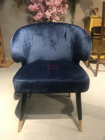 IW-147 Velvet Upholstered Armrests Dining Chair