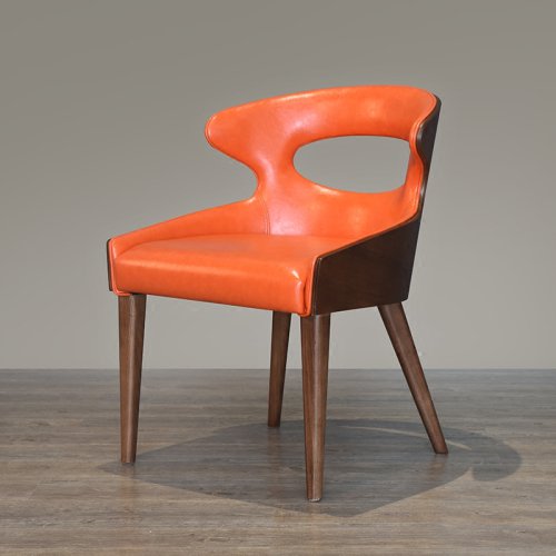 IW-142 Hollowed Back Leather Dining Chair