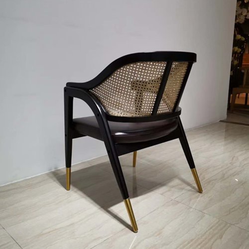 WR-1304 Arm Dining Chair With Rattan Back