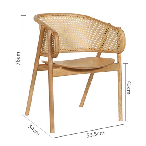 WR-1315 Arm Chair With Rattan Back & Arm