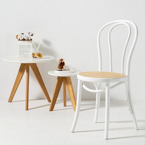 WR-1311 Bent Dining Chair With Rattan Seat