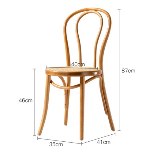 WR-1311 Bent Dining Chair With Rattan Seat