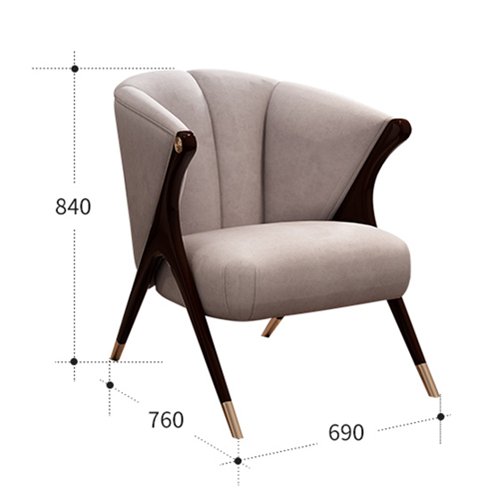 HD-1633 Upholstered Easy Chair For Hotel Use